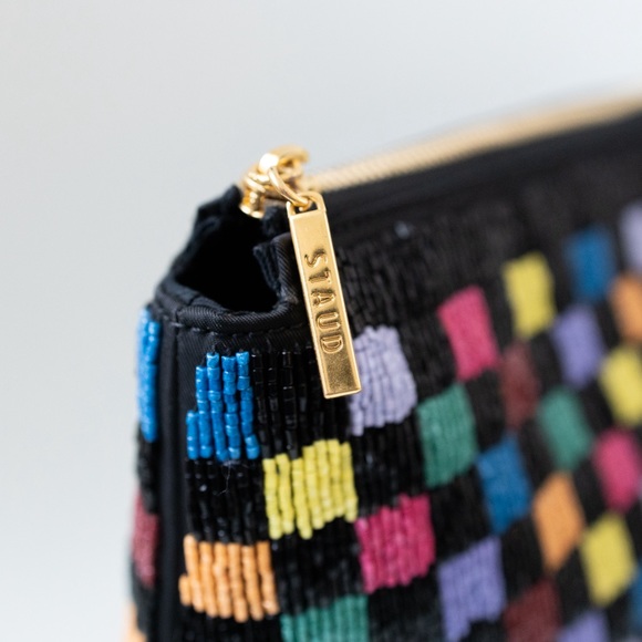 Staud Shirley Transparent Vinyl Tote Bag with Multi Colored Beaded Pouch - Picture 12 of 15